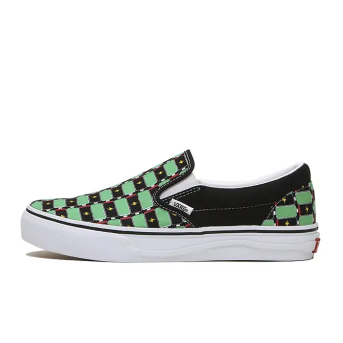 Vans slip on hot sale green checkerboard