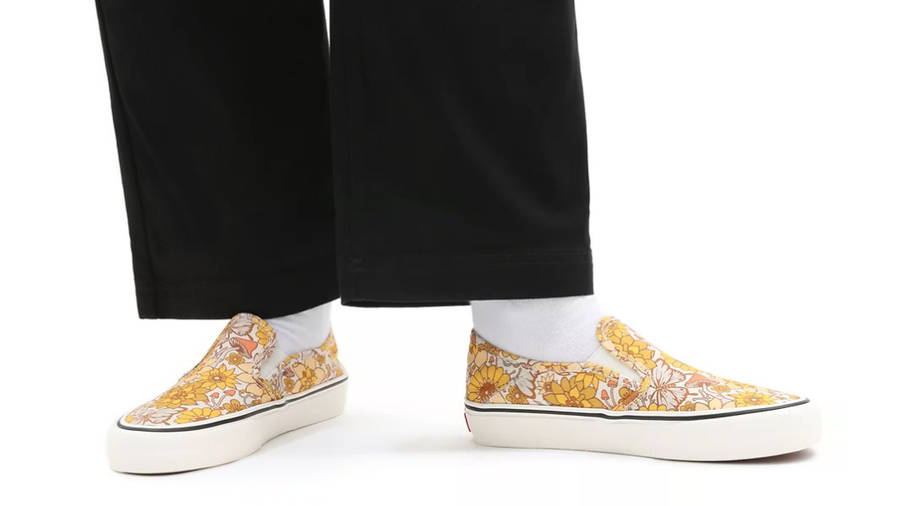 trippy floral vans slip ons