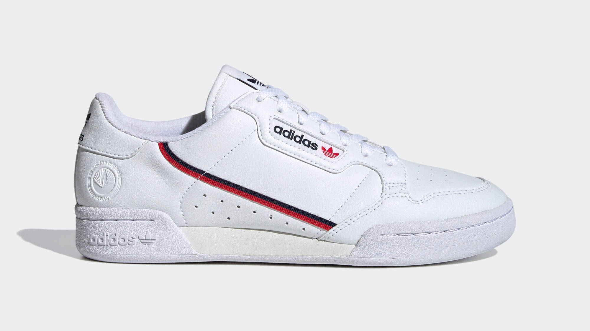 adidas Continental 80 Vegan White Navy Scarlet Side