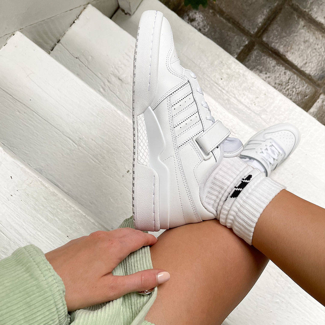 adidas forum triple white product focused