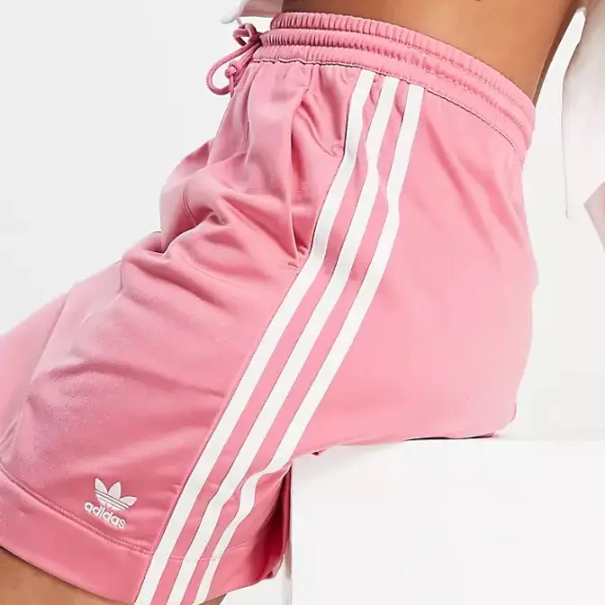 Adidas originals adicolor three best sale stripe shorts in pink