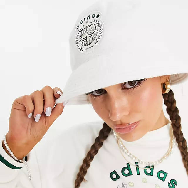 adidas Originals Tennis Luxe Logo Terry Towelling Bucket Hat