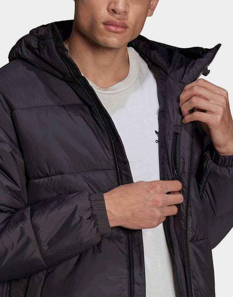 adidas Padded Hooded Puffer Jacket Black Detail