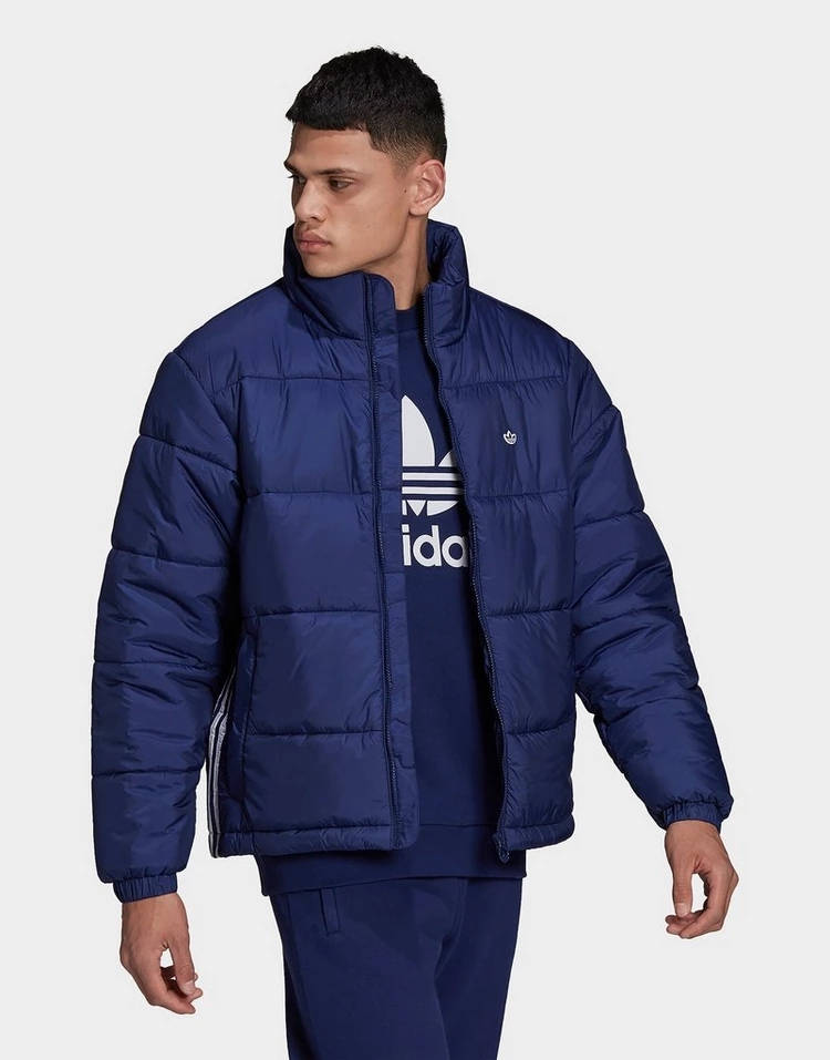 adidas Padded Stand-Up Collar Puffer Jacket Blue Frotn