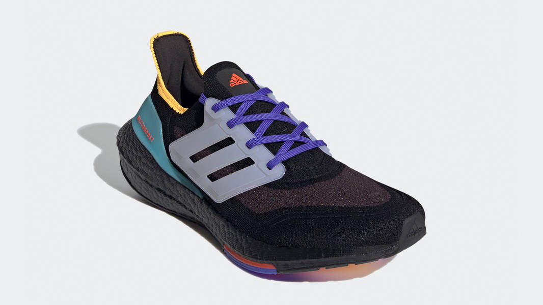 adidas Ultra Boost 21 Black Pulse Aqua Front