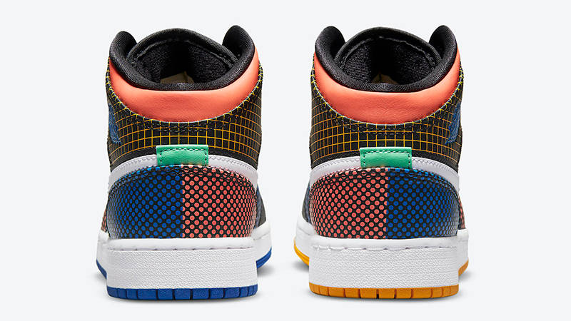 Air Jordan 1 Mid GS Multi Grid Black