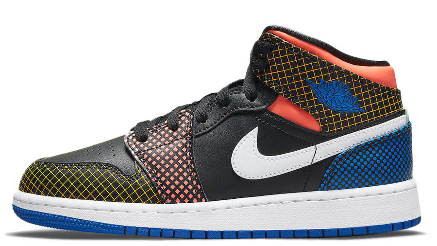 jordan 1 mid gs black multi