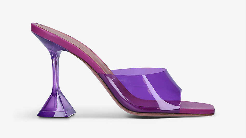 Amina Muaddi PVC heeled mules