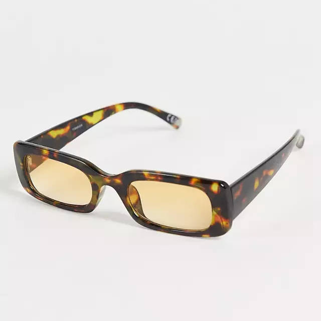 ASOS DESIGN Fine Frame Mid Square Sunglasses