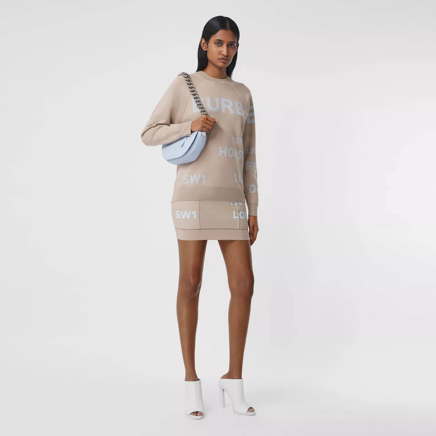 Burberry Horseferry Wool Blend Jacquard Sweater