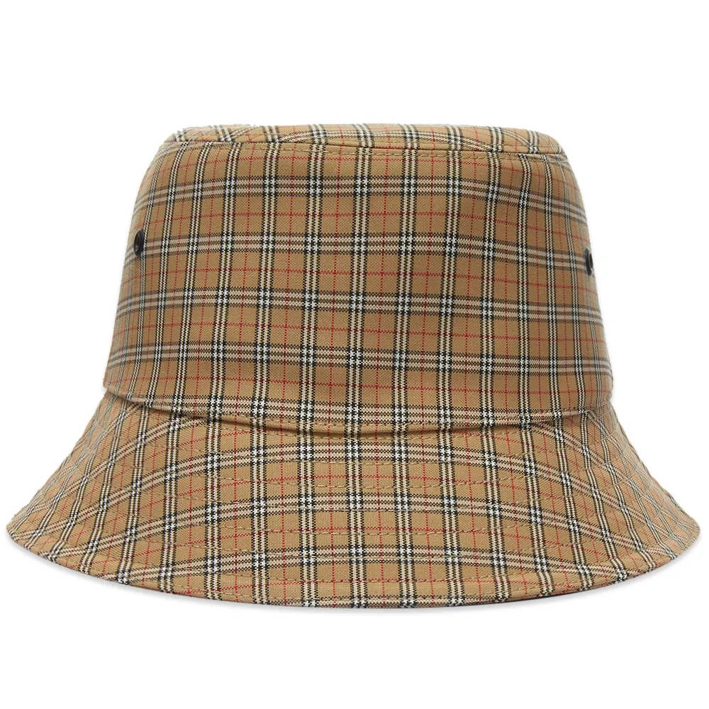 Burberry Micro Check Bucket Hat - Archive Beige | The Sole Supplier