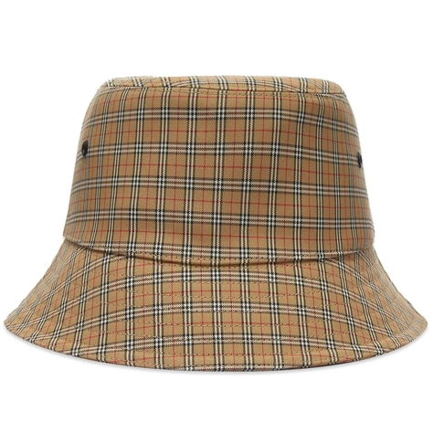 Burberry Micro Check Bucket Hat Archive Beige