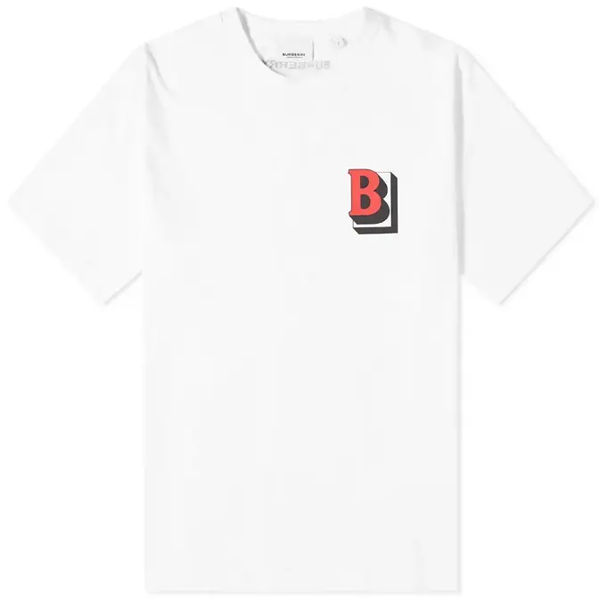 Burberry half Mega Check Archive Scarf T-Shirt White