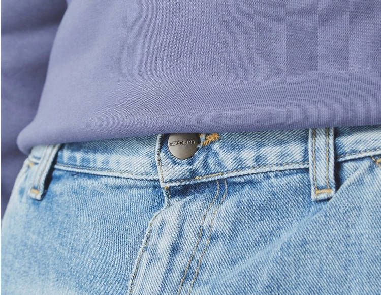Carhartt WIP Double Knee Denim Light Wash Jeans Blue Detail 2