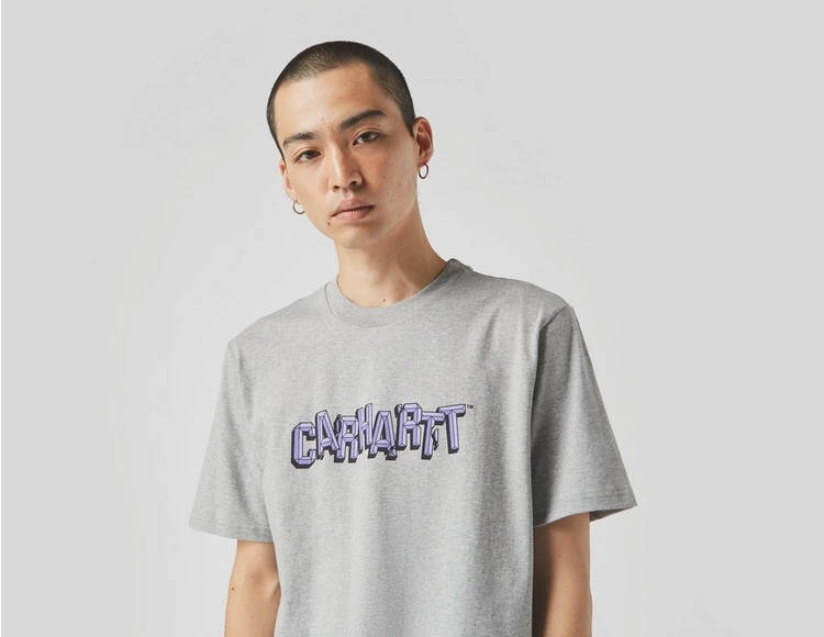 Carhartt WIP Shattered Script T-Shirt Grey Detail