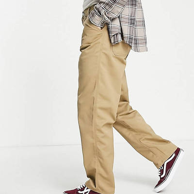 Carhartt WIP Simple Relaxed Straight Fit Trousers Beige Side