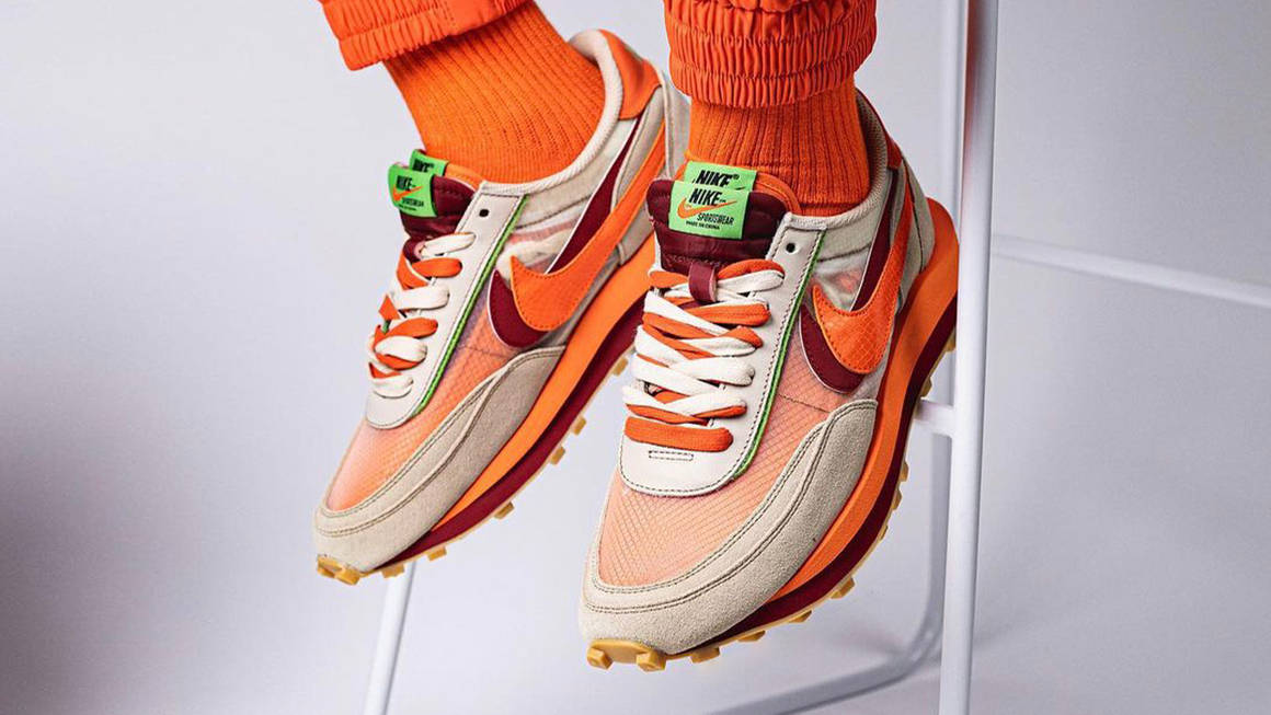 nike x sacai x clot ldwaffle orange blaze