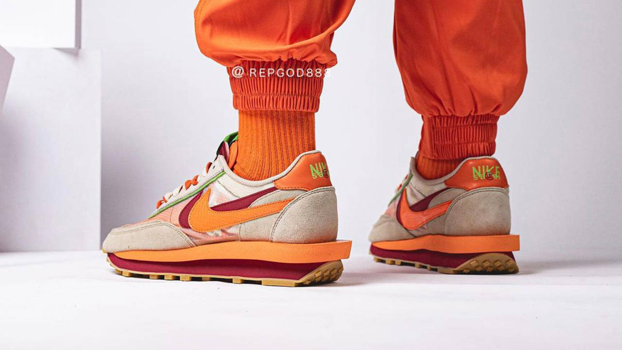 CLOT x sacai x Nike LDWaffle "Orange Blaze"