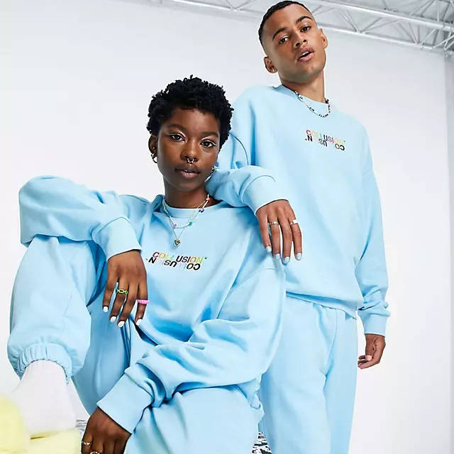 COLLUSION x EXIST LOUDLY Unisex Joggers & Sweatshirt