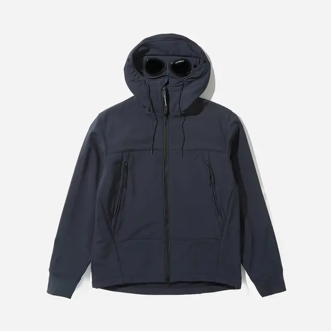 Cp company black shop soft shell goggle jacket