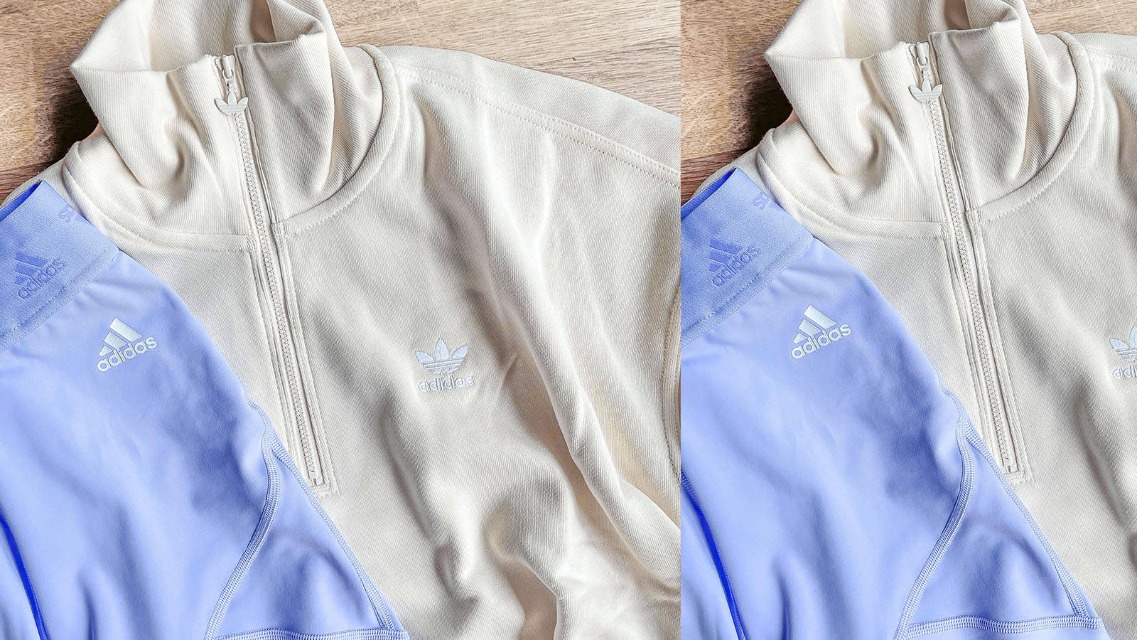 cream adidas half zip swetshirt