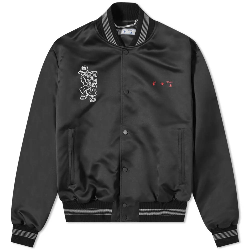 END x Off-White Till The End Varsity Jacket - Black | The Sole 