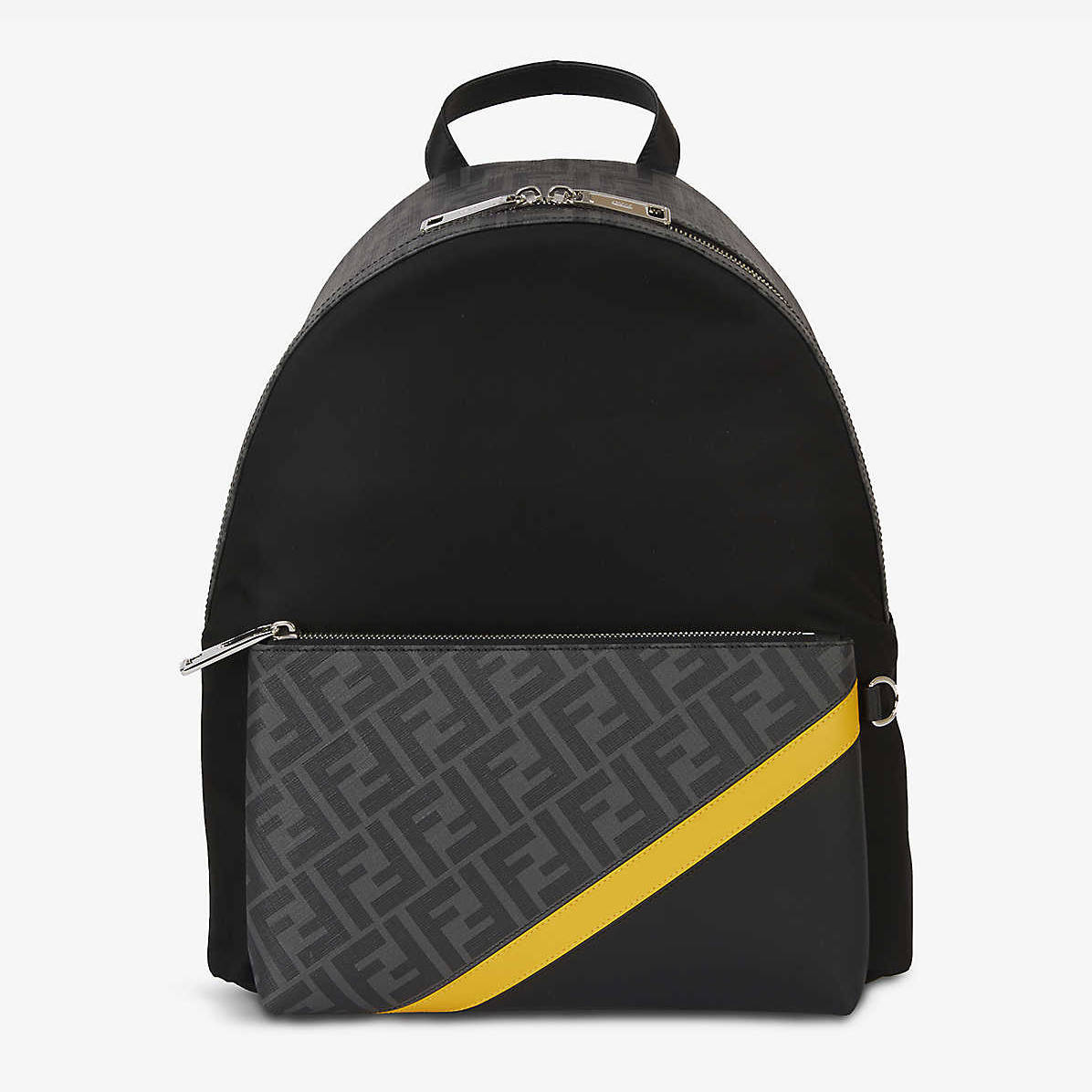 Fendi Logo-Print Canvas and Faux-Leather Backpack