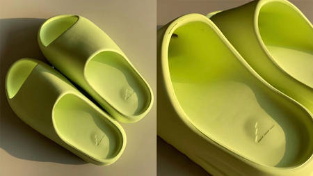 A Closer Look at the Yeezy Slide "Glow Green" A Closer Look at the Yeezy Slide "Glow Green"