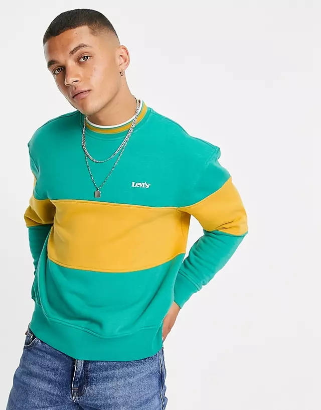 Levi's Logo Colour Block Stripe Sweatshirt | Where To Buy | The Sole  Supplier