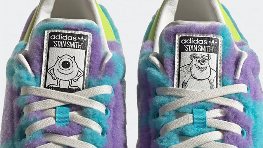 Monsters Inc. x adidas Stan Smith Mike and Sulley Closeup