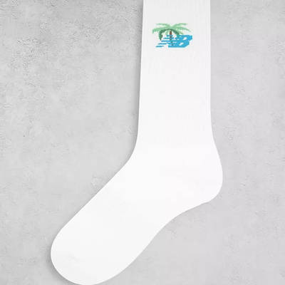 New Balance Blue Palm Logo Socks