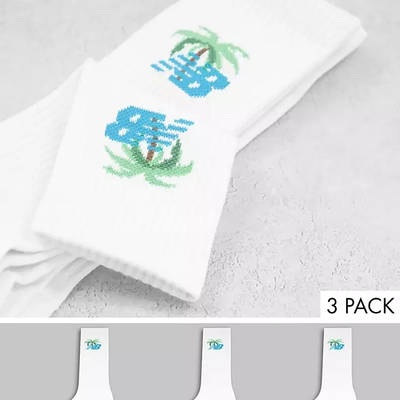 New Balance Blue Palm Logo Socks