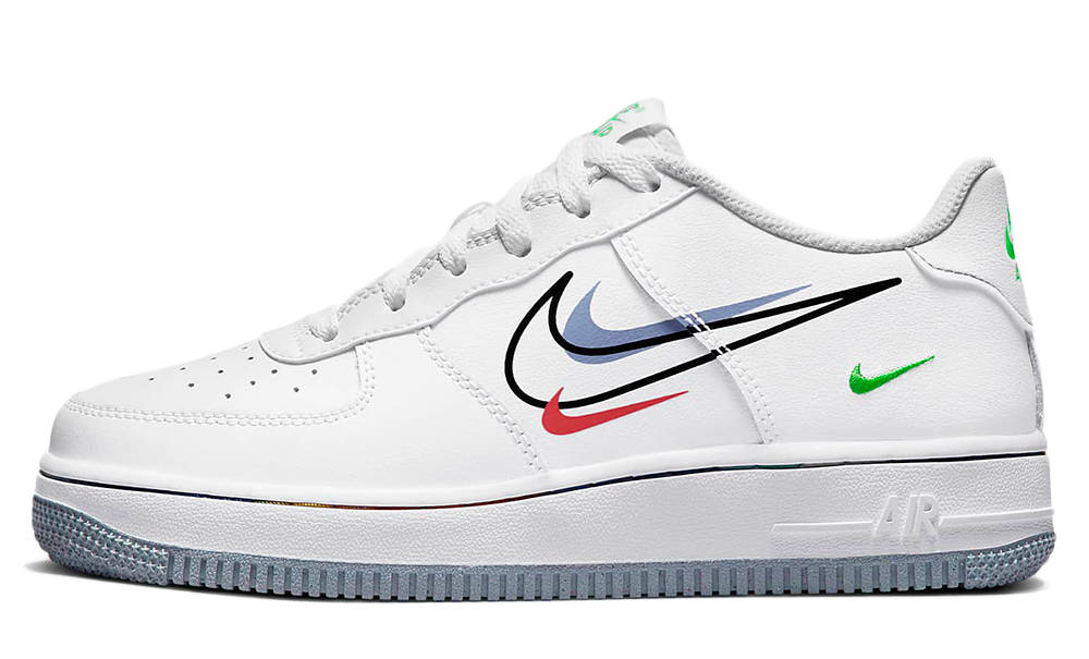 Nike Air Force 1 Low Multi Swoosh GS White