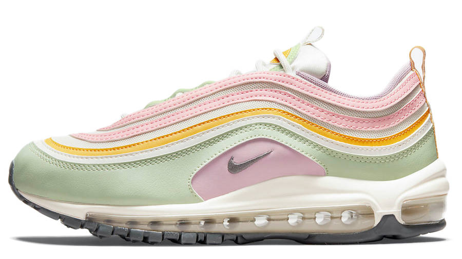 pink white green air max 97