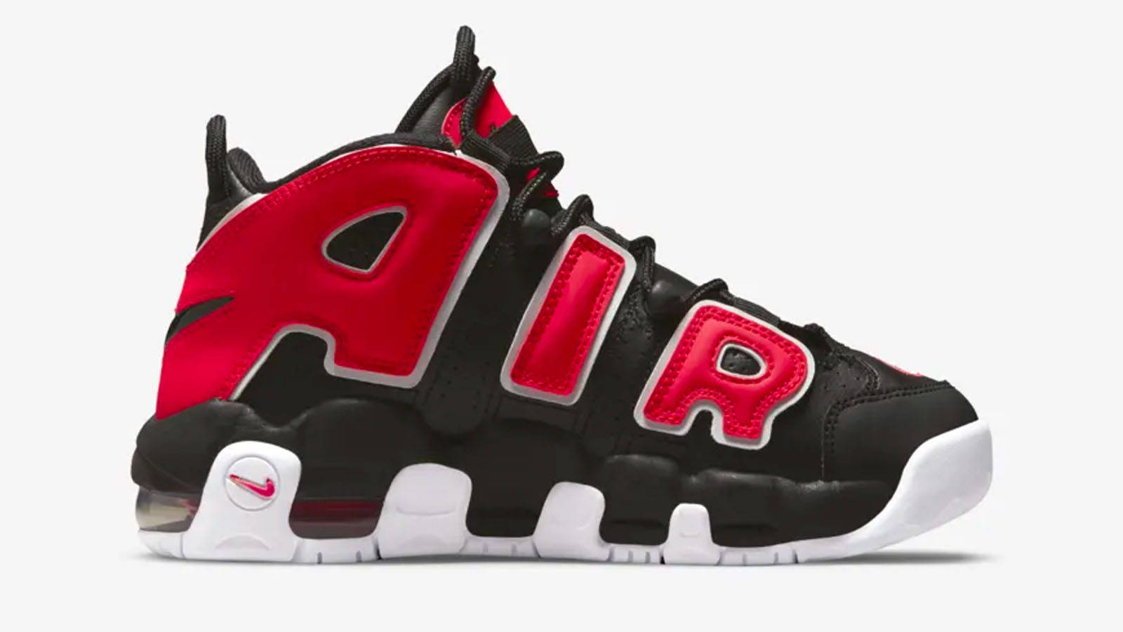 Nike air more uptempo black red branding