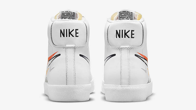 Nike Blazer Mid 77 Multi Swoosh White Team Orange DN7996-100 Back