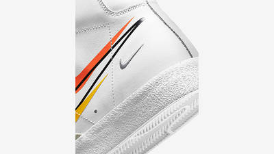 Nike Blazer Mid 77 Multi Swoosh White Team Orange DN7996-100 Detail 2
