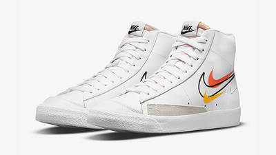 Nike Blazer Mid 77 Multi Swoosh White Team Orange DN7996-100 Side2
