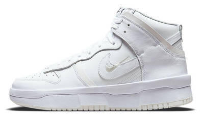 all white high top dunks