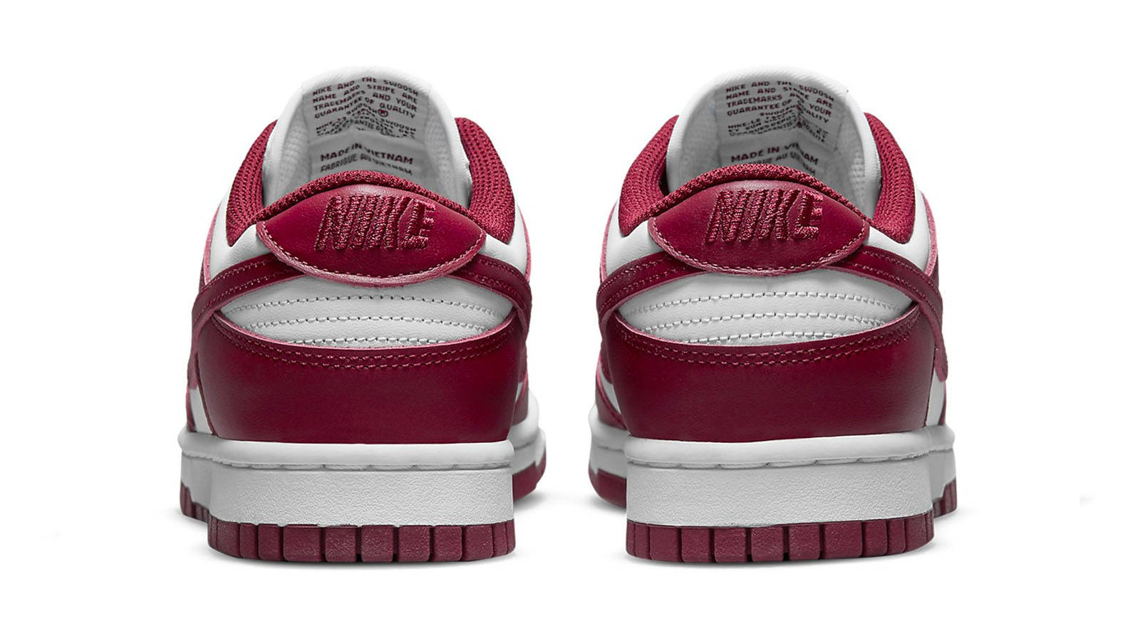 nike dunk low bordeaux heel shot