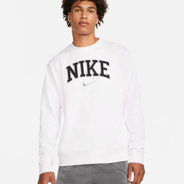 Nike Sportswear Retro Logo Fleece Sweatshirt White