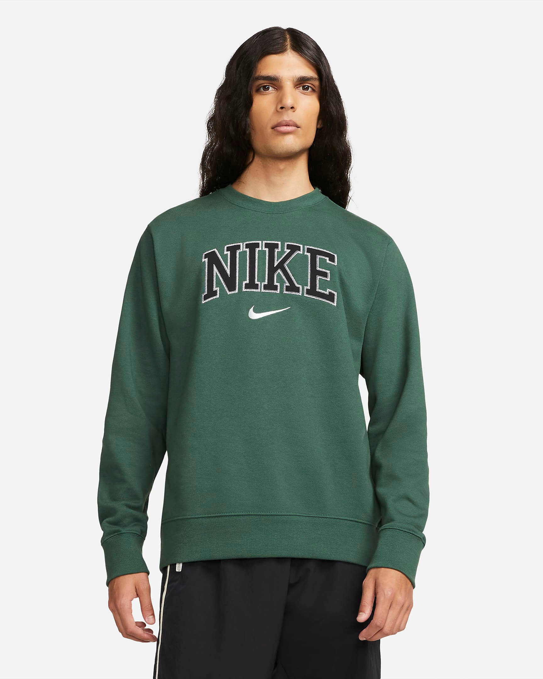 Nike Sportswear Retro Logo Fleece Sweatshirt Noble Green | Where To Buy | DQ3949-333 | Sole
