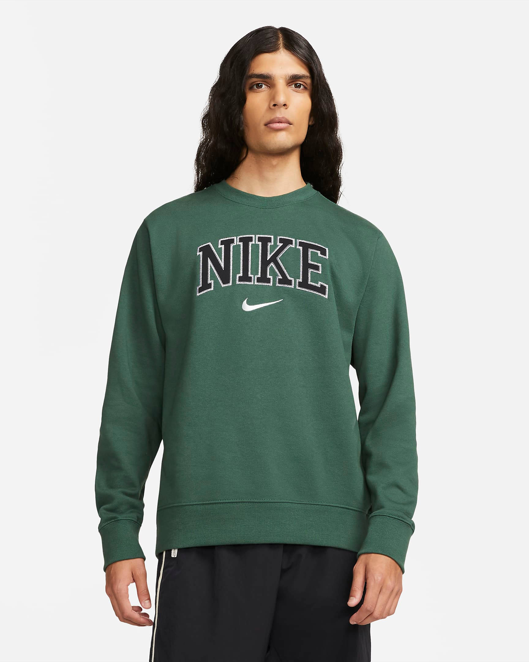 Old School Vintage Green Fleece Crewneck Sweatshirt