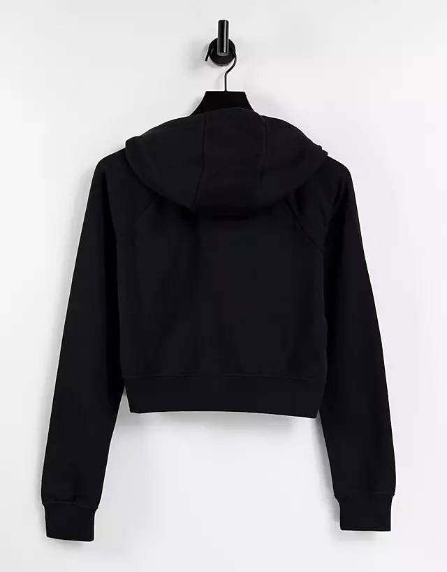 nike swoosh crop hoodie in black