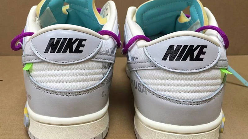Off-White x Nike Dunk Low White Grey Lot 21 Back