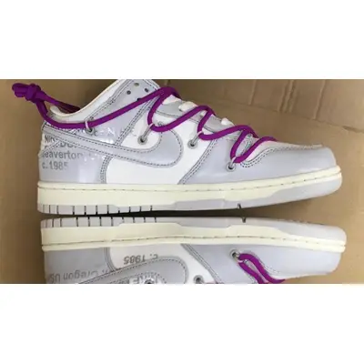 Off-White x Nike Dunk Low White Grey Lot 21 Side 2