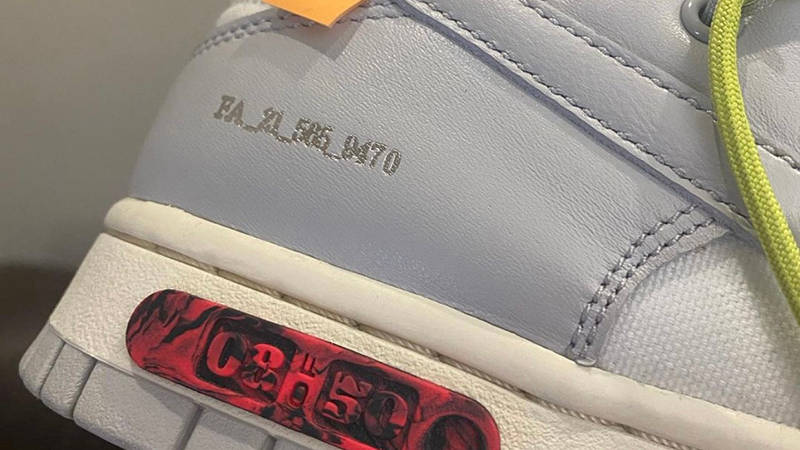 Off-White x Nike Dunk Low White Grey Lot 8 Detail