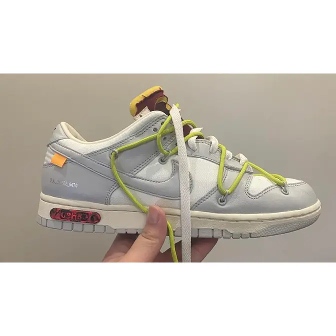 Off-White x Nike Dunk Low White Grey Lot 8 Side