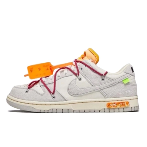 Off-White x Nike Dunk Low White Red Plum Lot 35