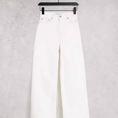 & Other Stories Treasure Organic Cotton High Rise Cropped Jeans
